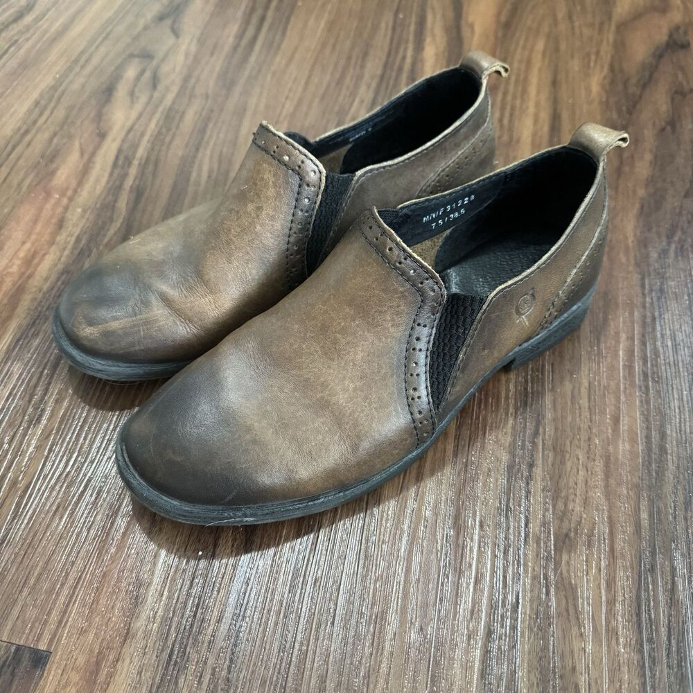 Born Women's Loafer Dark Brown Slip On Size 7.5